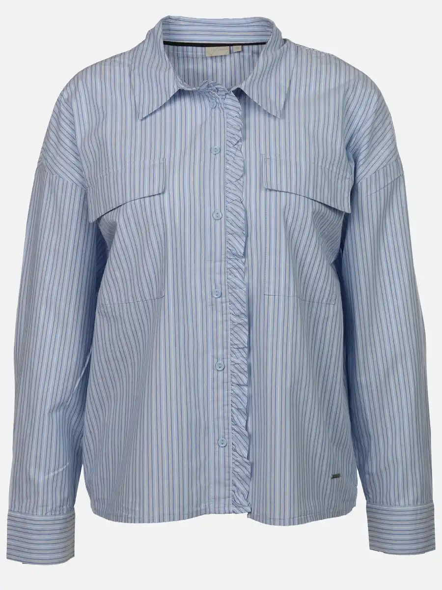 Bild 1 von Damen Freizeitbluse mit Rüschenbesatz Blau