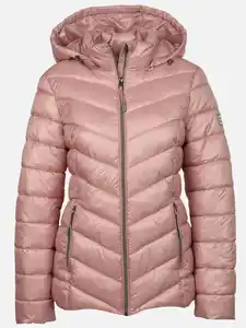 Damen Steppjacke mit abnehmbarer Kapuze Rosa