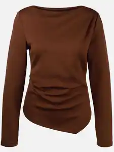 Vero Moda VMMILLE LS BOATNECK S Shirt Braun