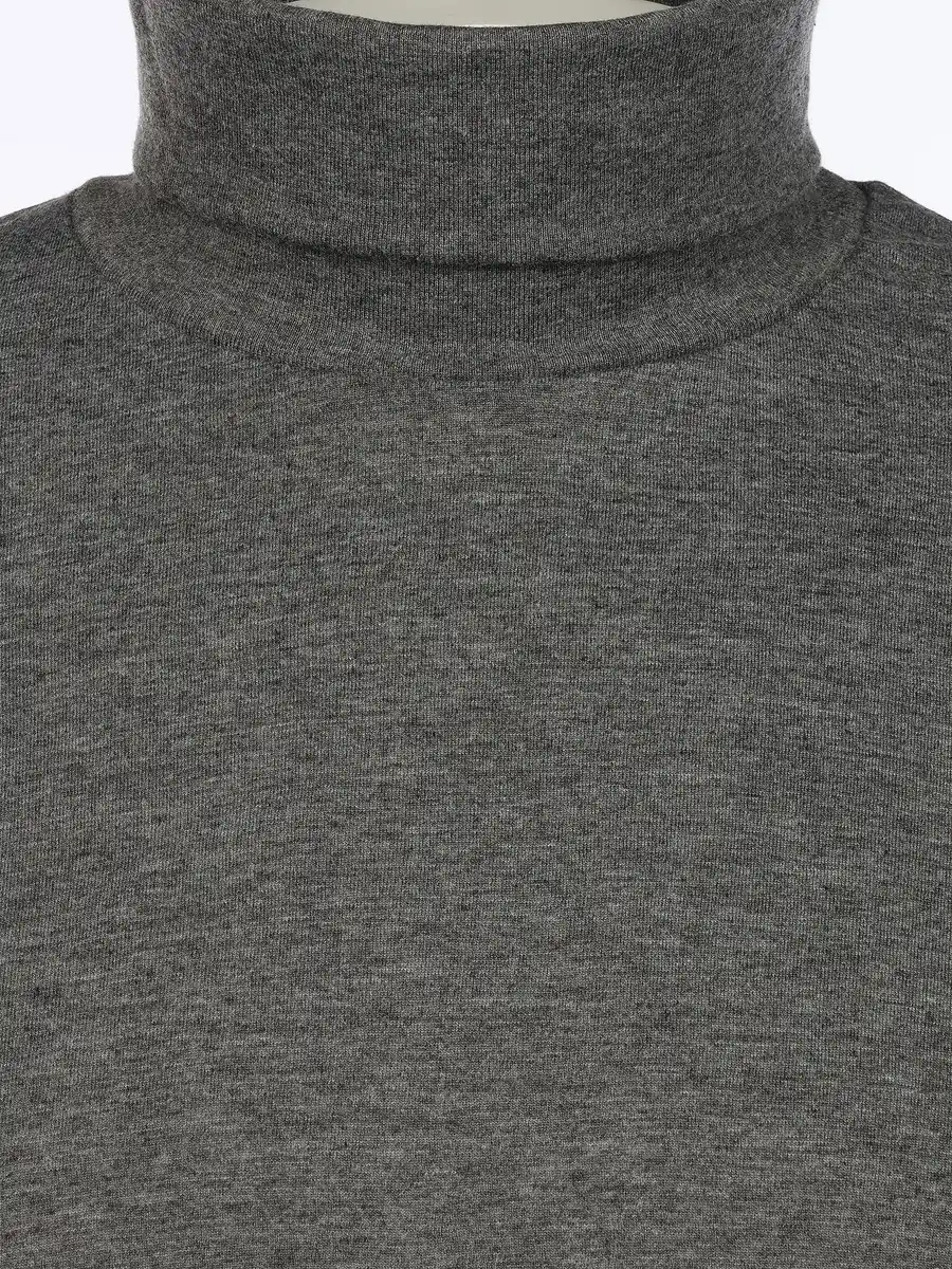 Bild 3 von Herren Jersey Rollkragenshirt Grau