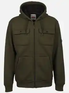 Herren Kapuzenjacke in Cordoptik Oliv