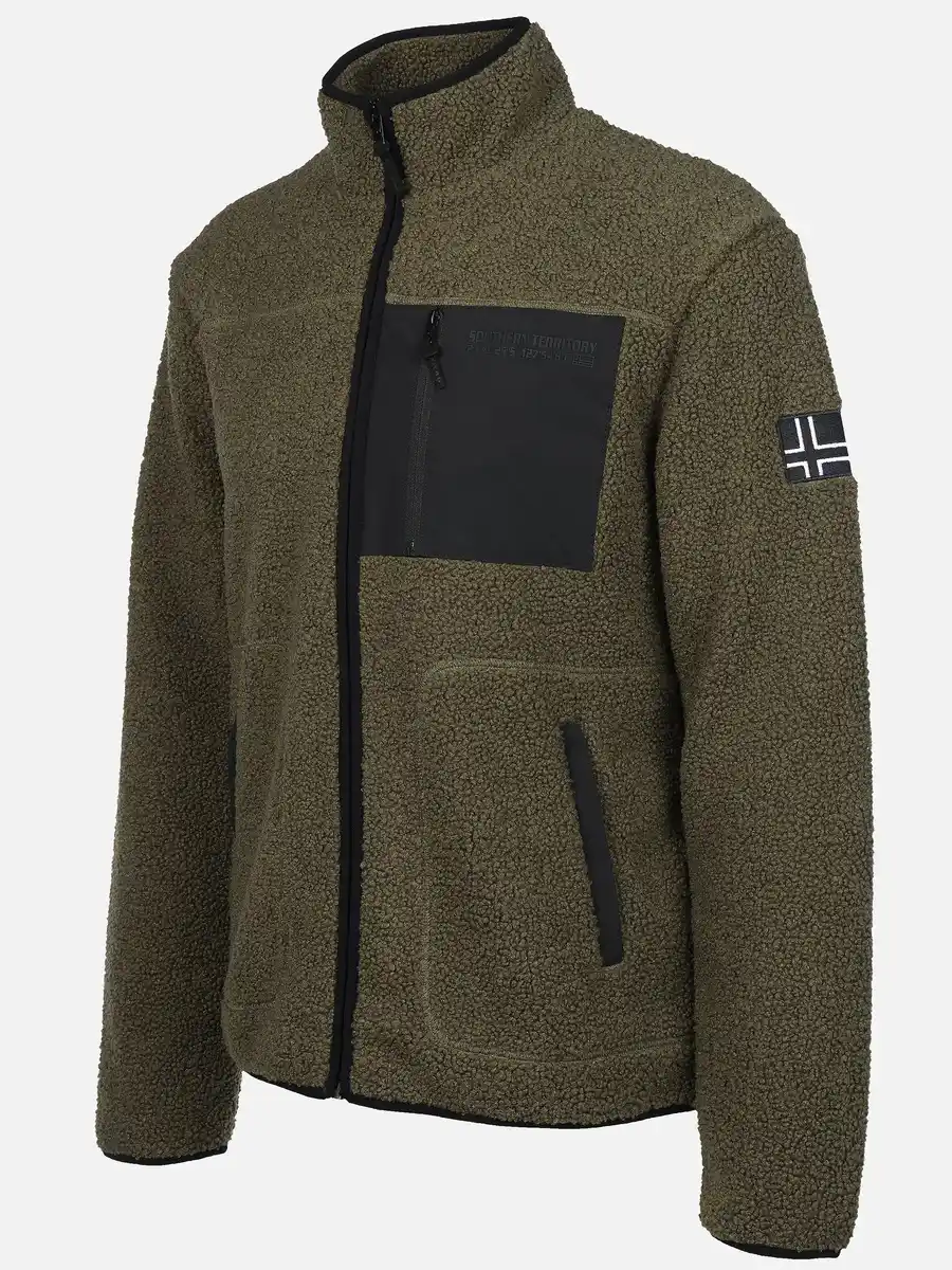 Bild 3 von Herren Teddy Jacke mit Brusttasche Oliv