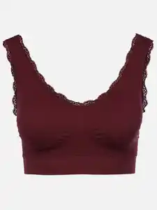 Damen Bustier Seamless mit Spitze Rot