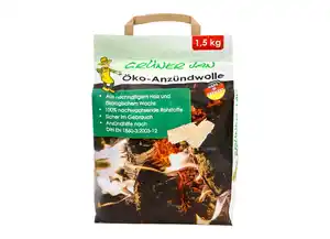 Anzündwolle aus Holzwolle und Wachs