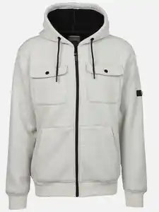 Herren Kapuzenjacke in Cordoptik Grau