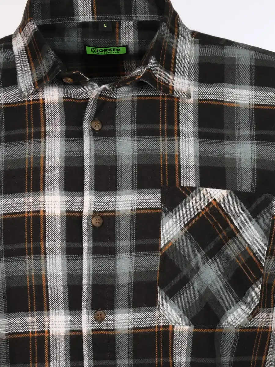 Bild 3 von Herren Arbeitshemd, Flanell Schwarz