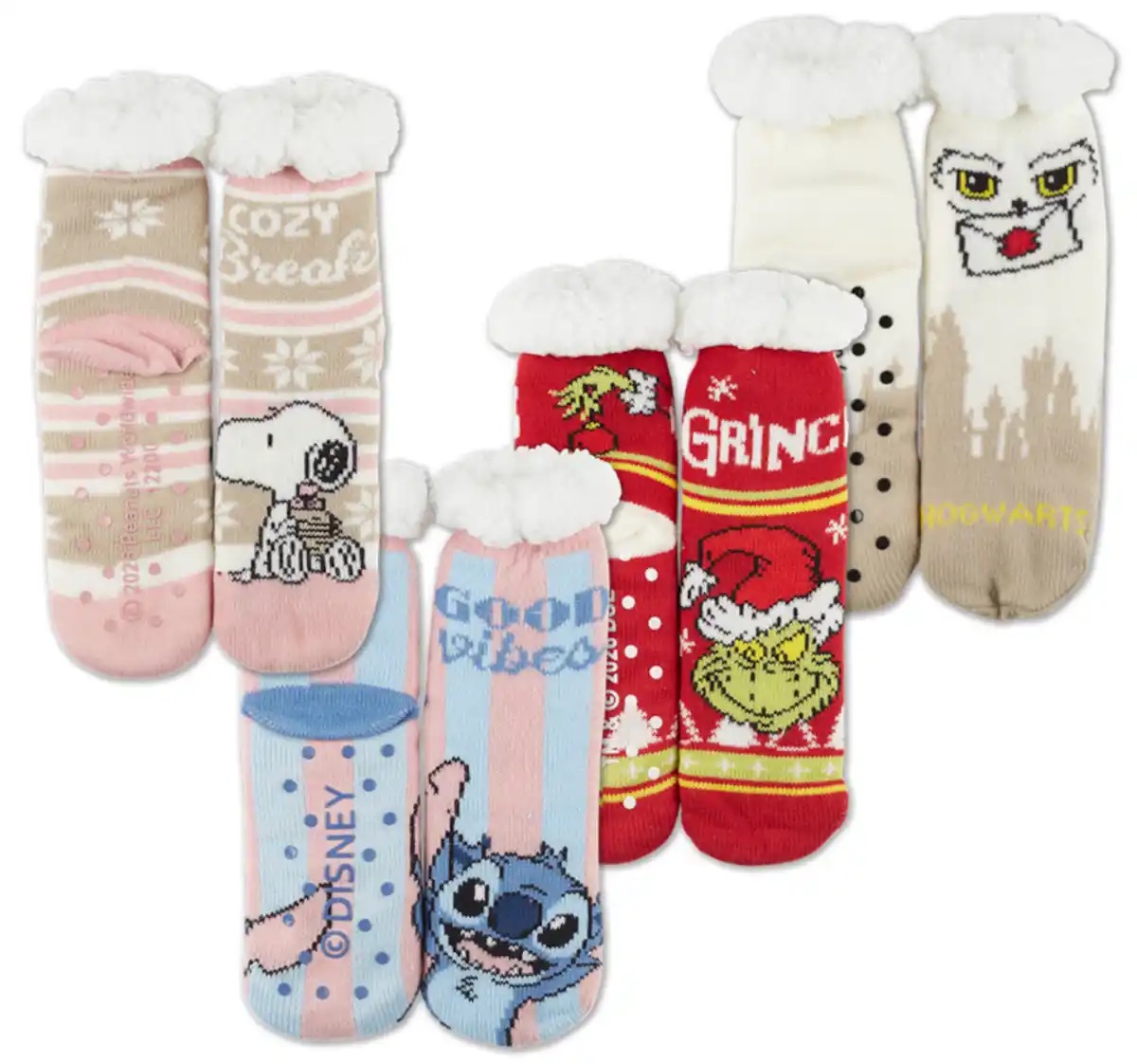 Bild 1 von PEANUTS, STITCH, THE GRINCH oder HARRY POTTER Haussocke*