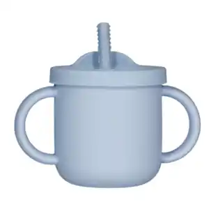 Becher mit Strohhalm - Blau, One size