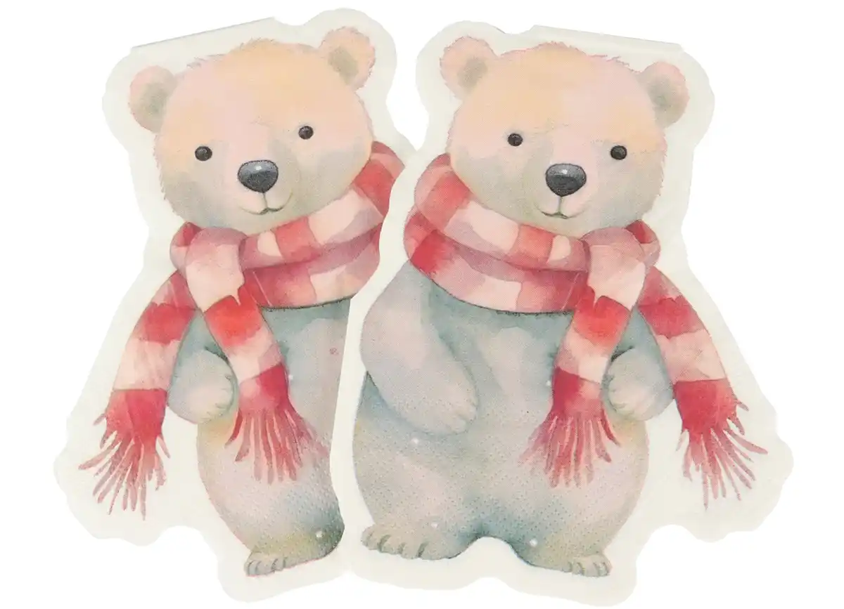 Bild 1 von Shape-Servietten „Eisbär“ 12 Stück