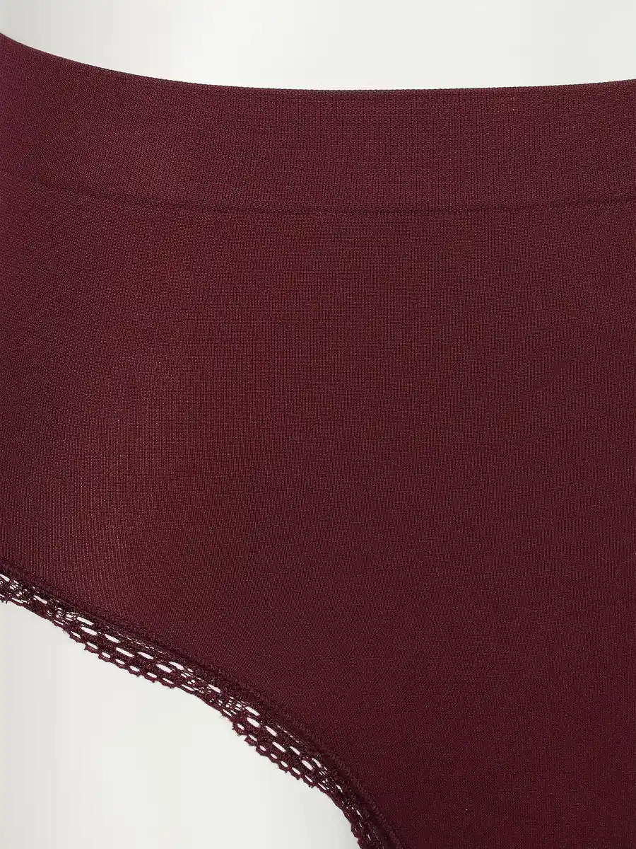 Bild 3 von Damen Taillenslip Seamless mit Spitze im 2er Pack Rot