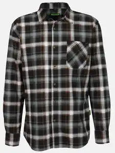 Herren Arbeitshemd, Flanell Schwarz