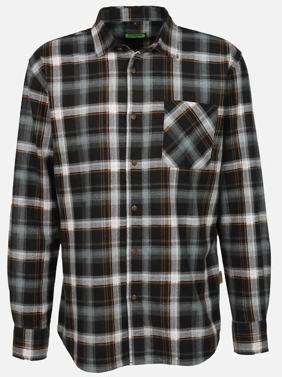 Bild 1 von Herren Arbeitshemd, Flanell Schwarz
