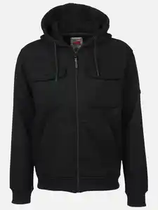 Herren Kapuzenjacke in Cordoptik Schwarz
