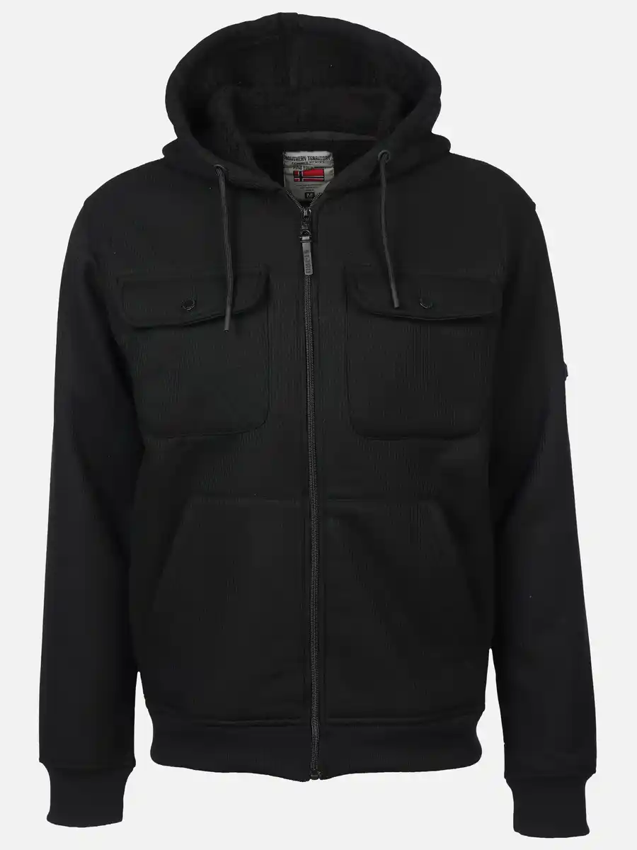 Bild 1 von Herren Kapuzenjacke in Cordoptik Schwarz