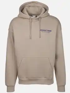 Herren Hoodie mit kleinem Schriftprint Beige