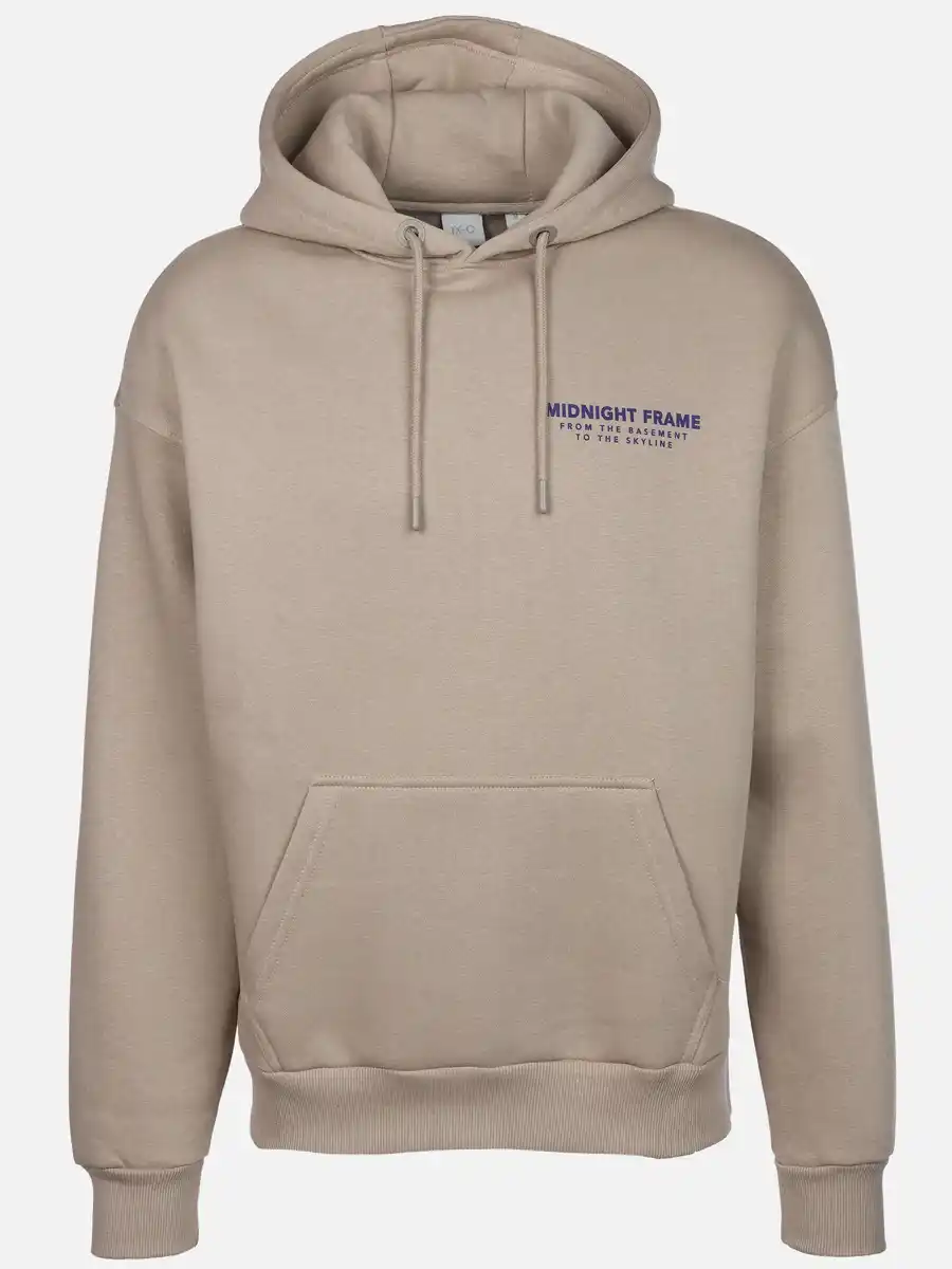 Bild 1 von Herren Hoodie mit kleinem Schriftprint Beige