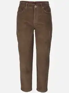 Damen Barrel Cordhose Braun