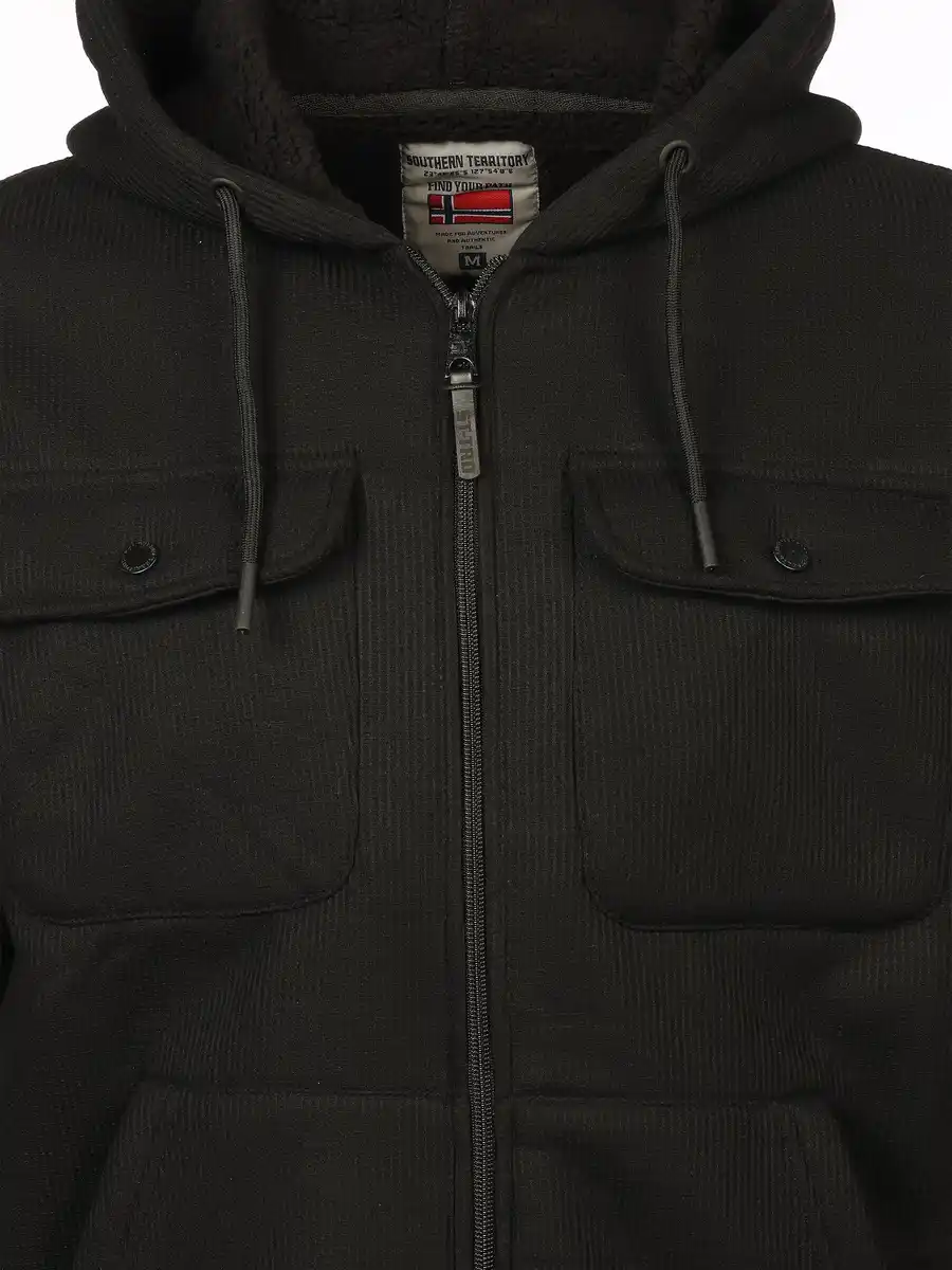 Bild 3 von Herren Kapuzenjacke in Cordoptik Schwarz