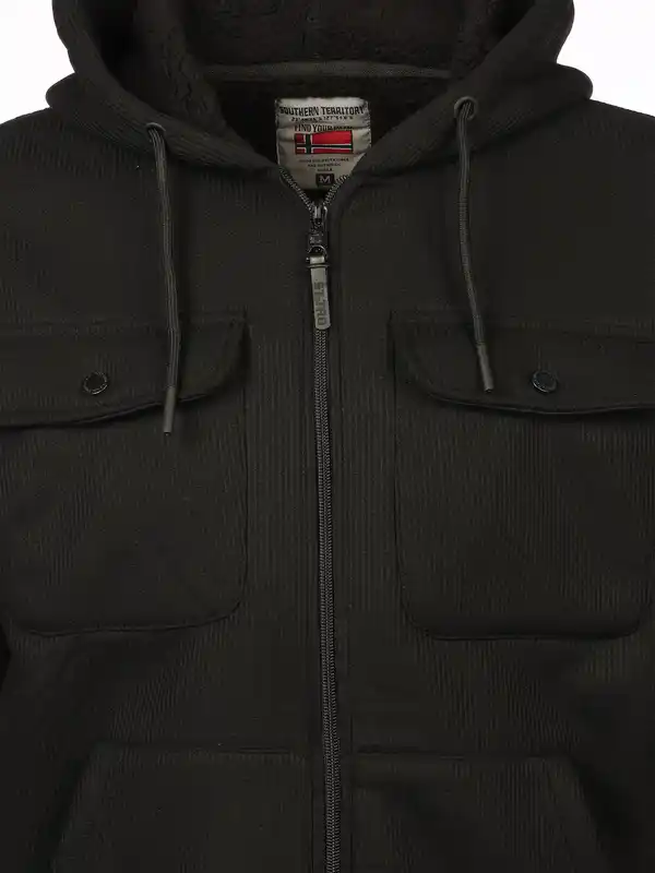 Bild 3 von Herren Kapuzenjacke in Cordoptik Schwarz
