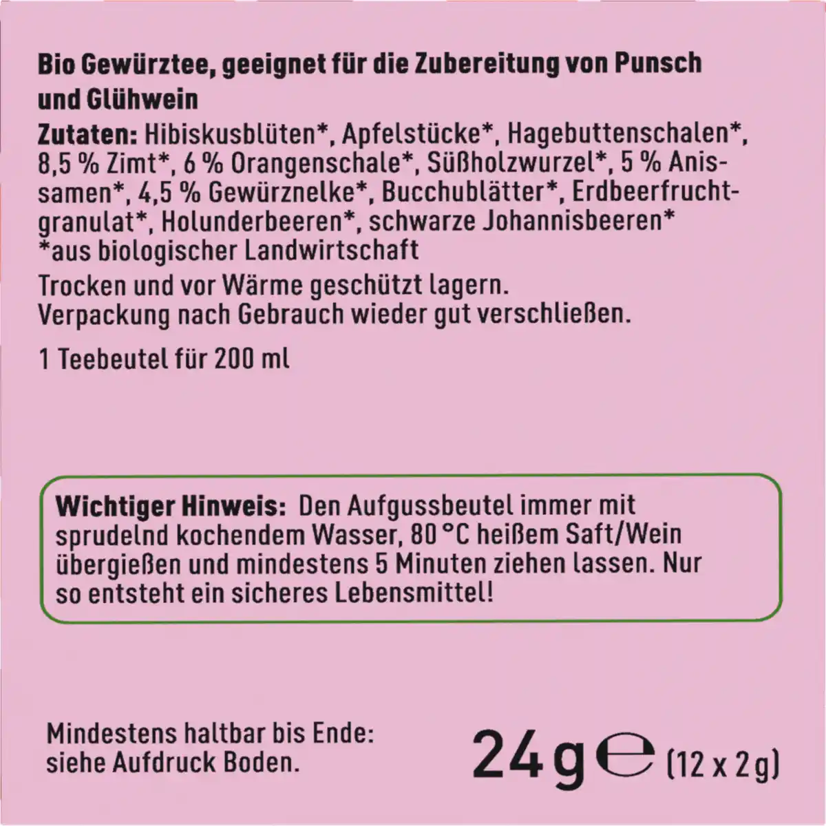 Bild 4 von enerBiO Gewürztee für Glühwein und Punsch