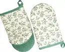 Bild 1 von IDEENWELT Ofenhandschuhe 2er-Set Allover-Design beige/grün