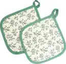 Bild 1 von IDEENWELT Topflappen 2er-Set Allover Design beige/grün