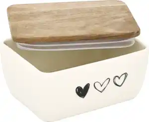 IDEENWELT Keramik-Butterdose Herzen