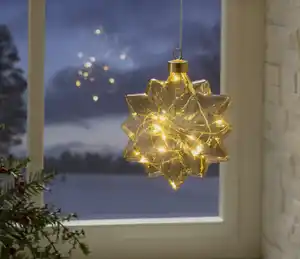 IDEENWELT LED-Glasschneeflocke