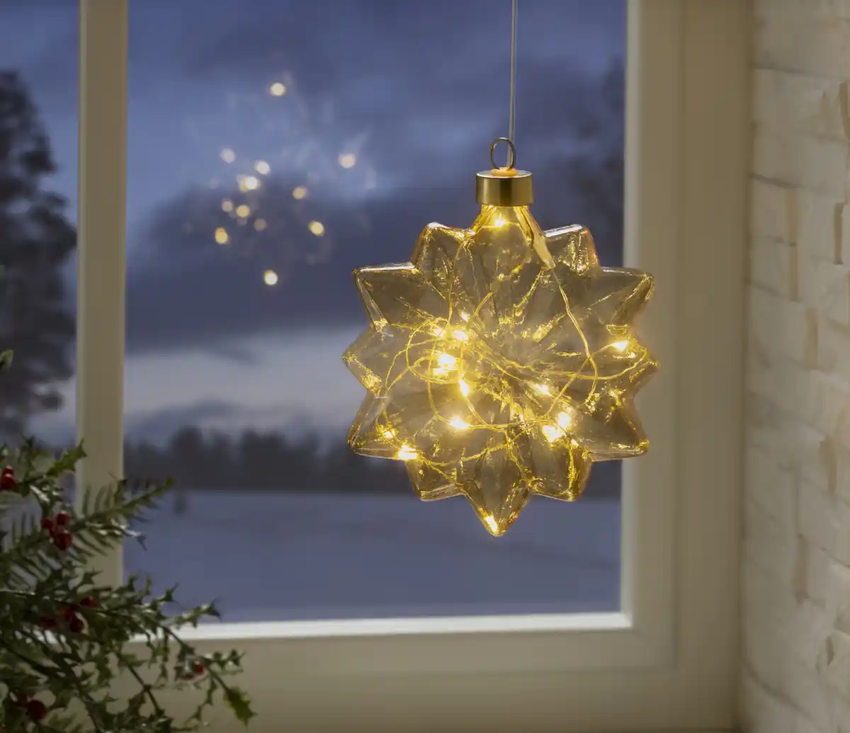 Bild 1 von IDEENWELT LED-Glasschneeflocke