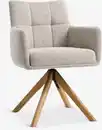 Bild 1 von Esszimmerstuhl VEMMETOFTE drehbar beige Stoff/n.Eiche