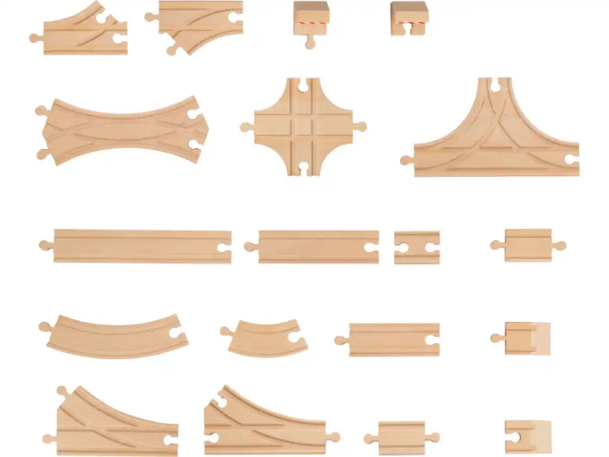 Bild 2 von LUPILU® Schienen- und Weichen-Set, 27-teilig