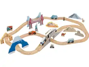 LUPILU® Holz XL-Eisenbahnset »Europa- und Weltreise«