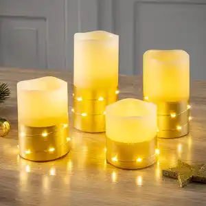 I-Glow LED-Echtwachskerzen 4er-Set