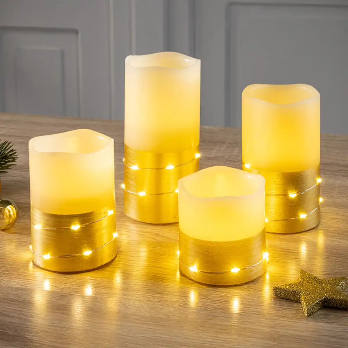 Bild 1 von I-Glow LED-Echtwachskerzen 4er-Set