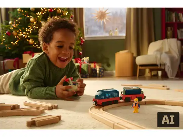 Bild 3 von LUPILU® Holz Eisenbahn-Schienenset
