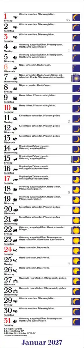 Bild 2 von Mond-Streifenkalender 2027