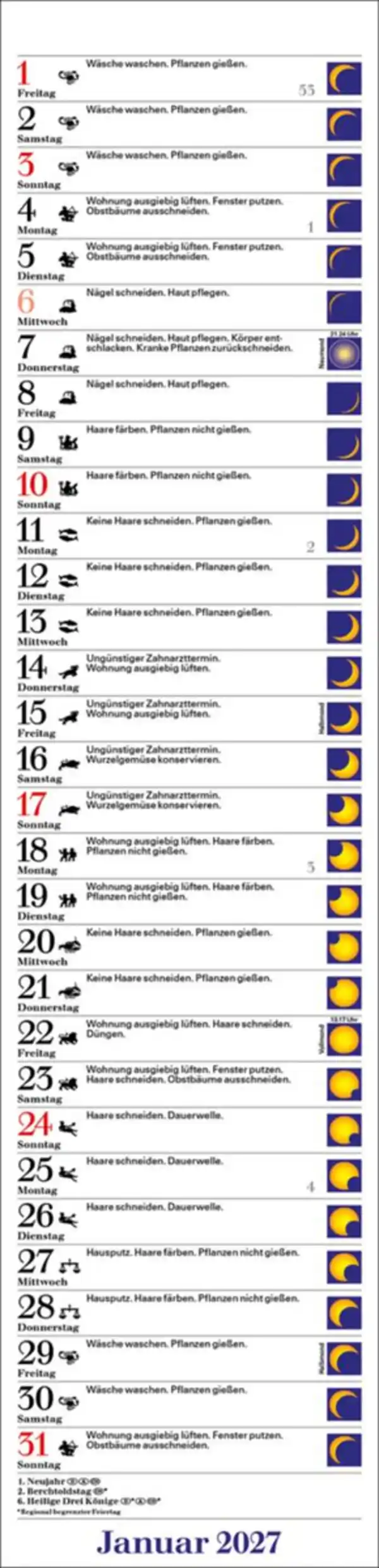 Bild 2 von Mond-Streifenkalender 2027