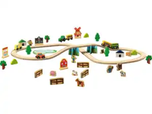 LUPILU® Holzeisenbahn-Set Farm / Holzeisenbahn-Set Dinosaurier