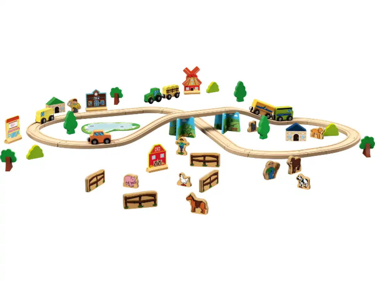 Bild 1 von LUPILU® Holzeisenbahn-Set Farm / Holzeisenbahn-Set Dinosaurier