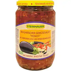 Bulgarischer Gemüsesalat "Poskot" mit Auberginen (32%) und w...