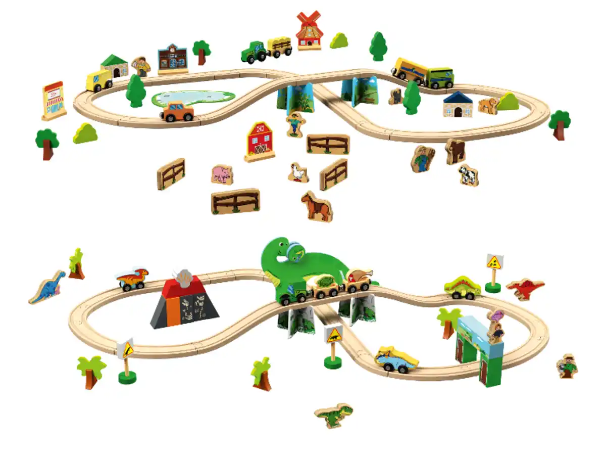 Bild 3 von LUPILU® Holzeisenbahn-Set Farm / Holzeisenbahn-Set Dinosaurier