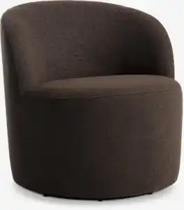 Loungesessel ANDRUP drehbar dunkelbraun Stoff
