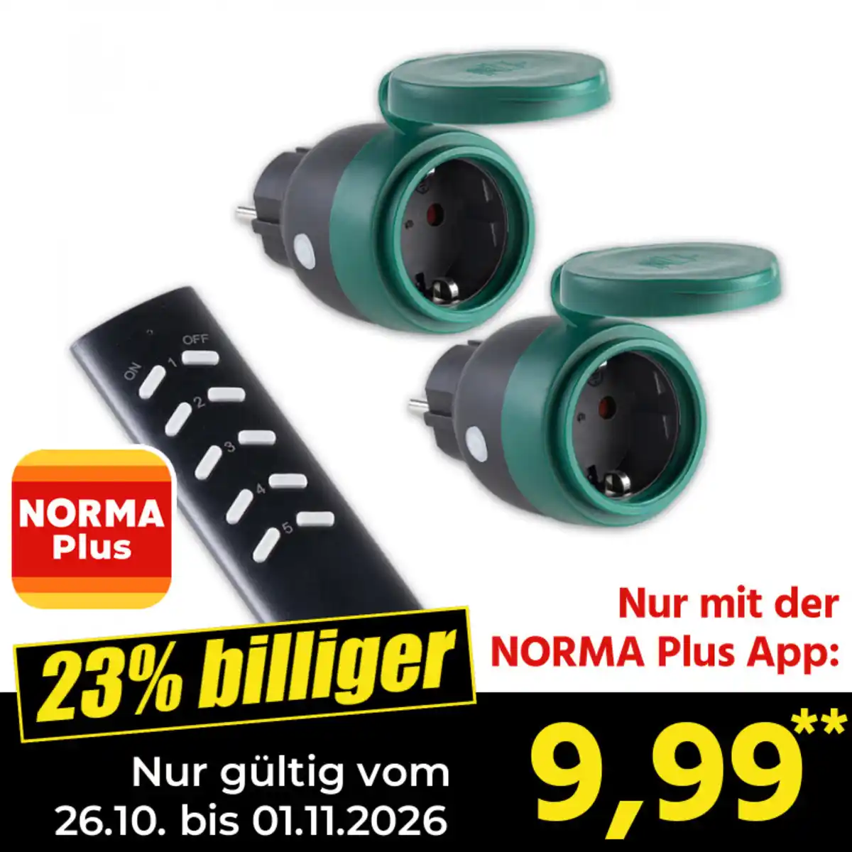 Bild 1 von Powertec Electric Funk-Steckdosen-Adapter 3er-Set Outdoor
