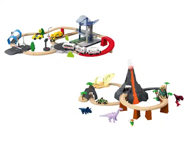 Bild 3 von LUPILU® Holz Eisenbahnset XL City / Dino