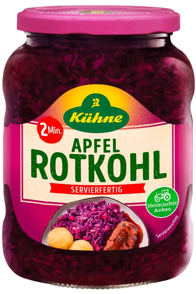 Bild 1 von KÜHNE 2-Minuten-Rotkohl, 700-g-Glas