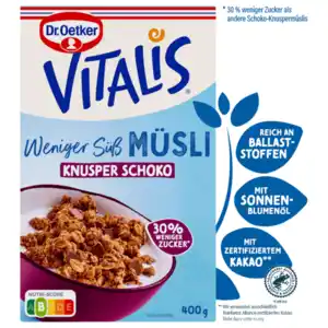 Vitalis Müsli Knusper Schoko weniger süß 400g
