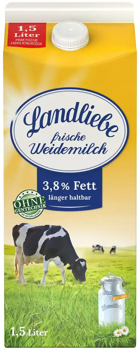 Bild 1 von LANDLIEBE Frische Weidemilch 3,8 % Fett, 1,5-l-Packg.