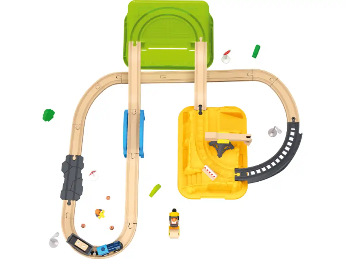 Bild 1 von LUPILU® Holzeisenbahn-Set, 42-teilig