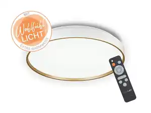MegaLight LED-Deckenleuchte Shining Jupiter Ø38 cm Gold Backlight dimmbar