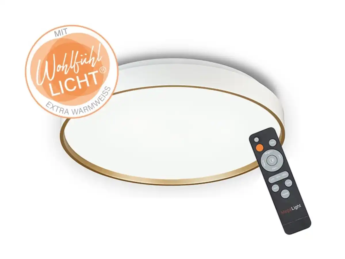Bild 1 von MegaLight LED-Deckenleuchte Shining Jupiter Ø38 cm Gold Backlight dimmbar